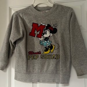 The Disney Store Minnie Mouse Pep Squad Sweatshirt Girls Small 4-6